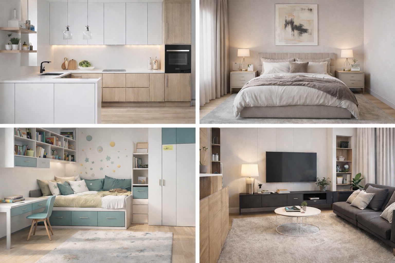 Кухни, спальни, детские, гостиные и другие помещения